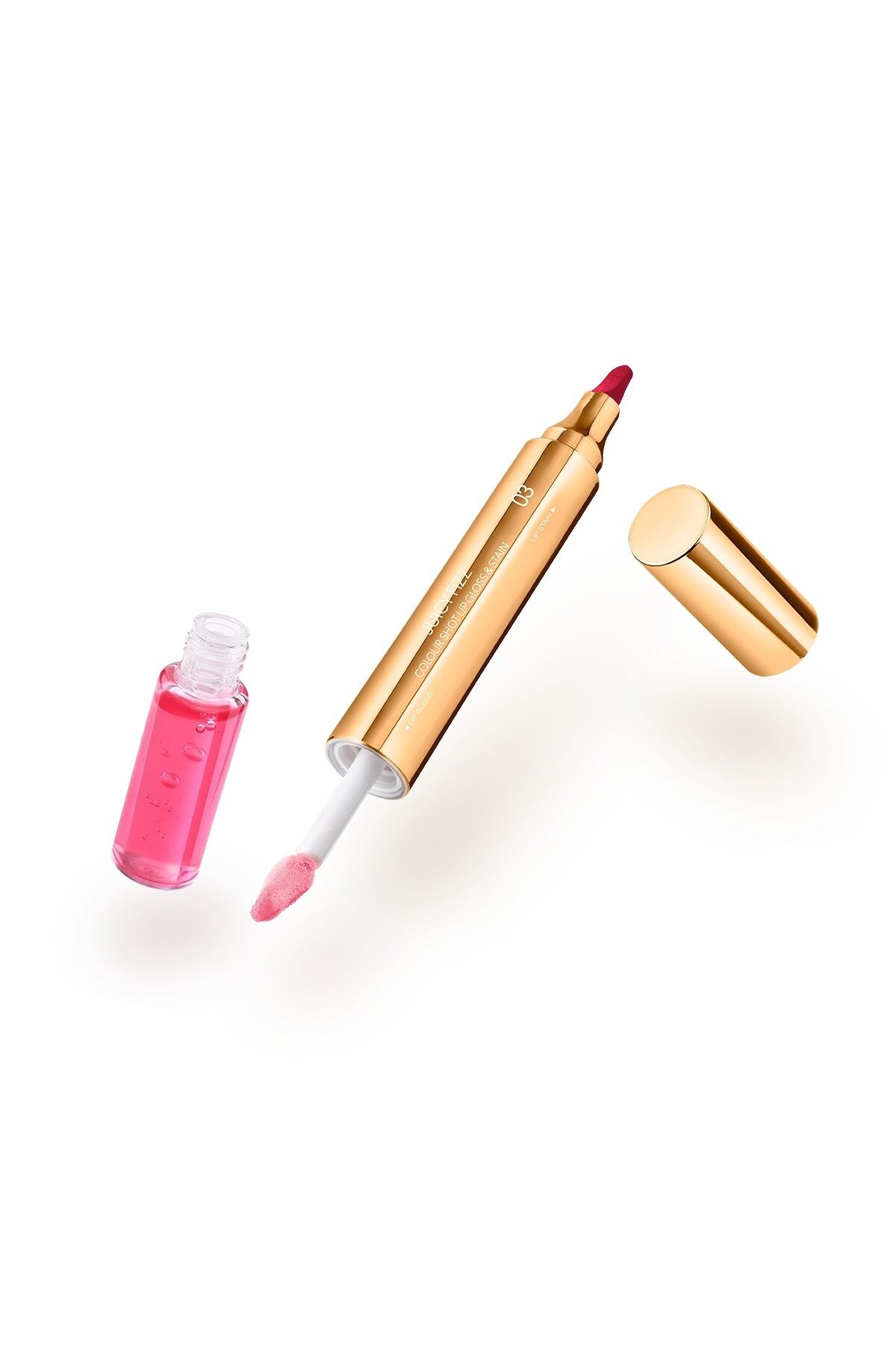Dudak Parlatıcısı - Juicy Fizz Color Shot Lip Gloss & Stain - 03 Cheers for Pink